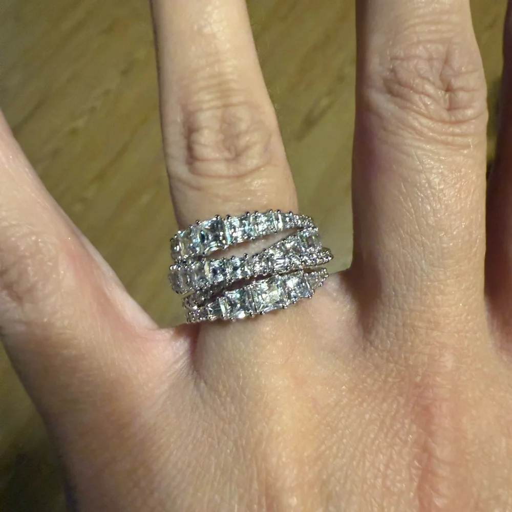 Swarovski Silver Crystal Ring- Size 7 - Picture 5 of 15